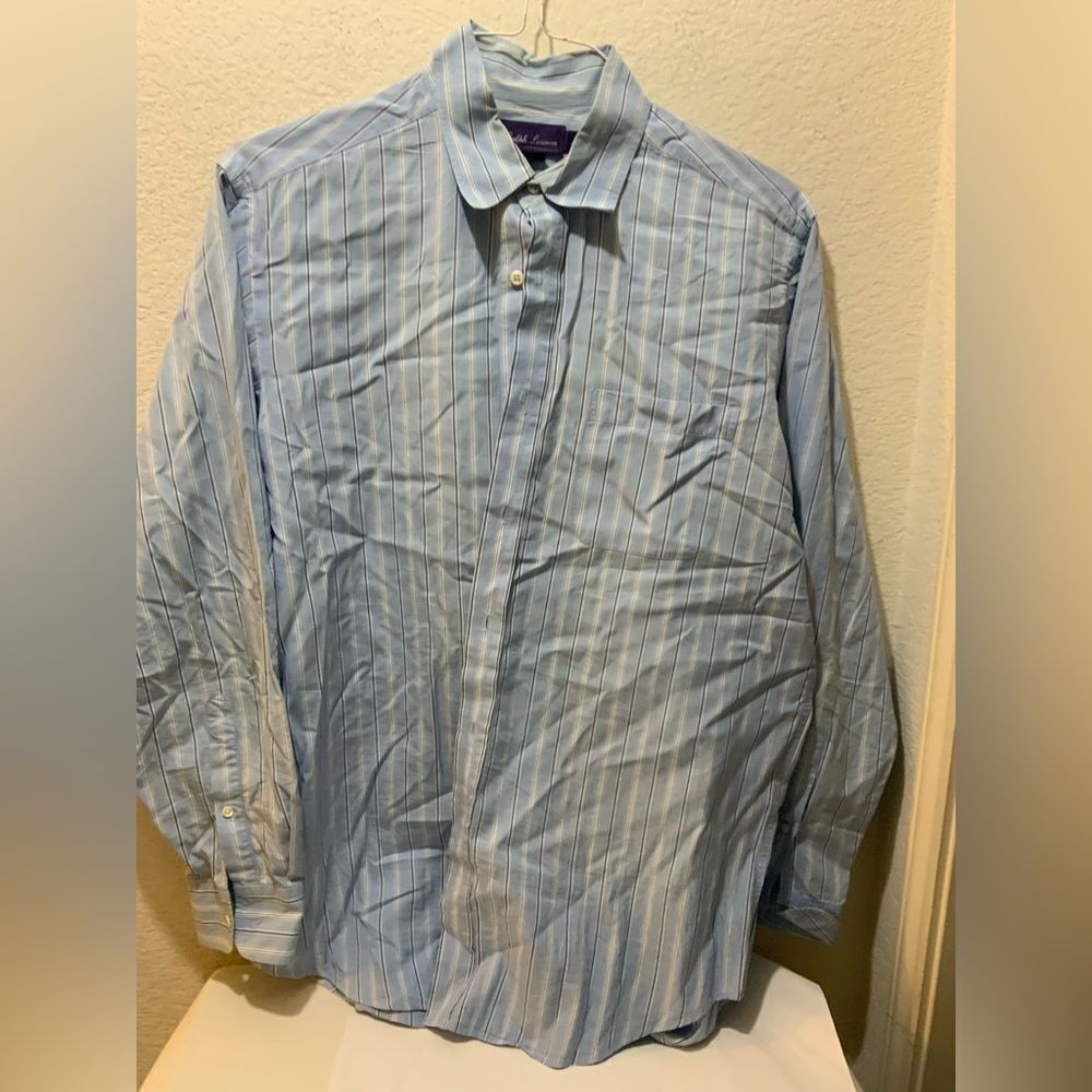 Ralph Lauren Purple‎ Label Dress Blue Shirt Multi Color Size Large